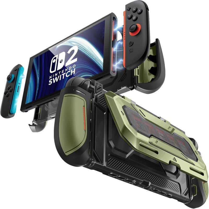 Mumba Dockable for Nintendo Switch 2 Case with Flip Stand, [Titan] Ergonomic Switch 2 Grip Protective Cover Holds 5 Game Cards & 2 TF Cards TPU Accessories and Quick-Release Joy-Con Design (Guldan) - Image 1